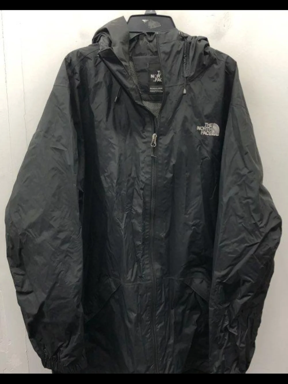 The North Face HyVent™ Black Hooded Rain Shell Jacket Men's Size L Used Exc